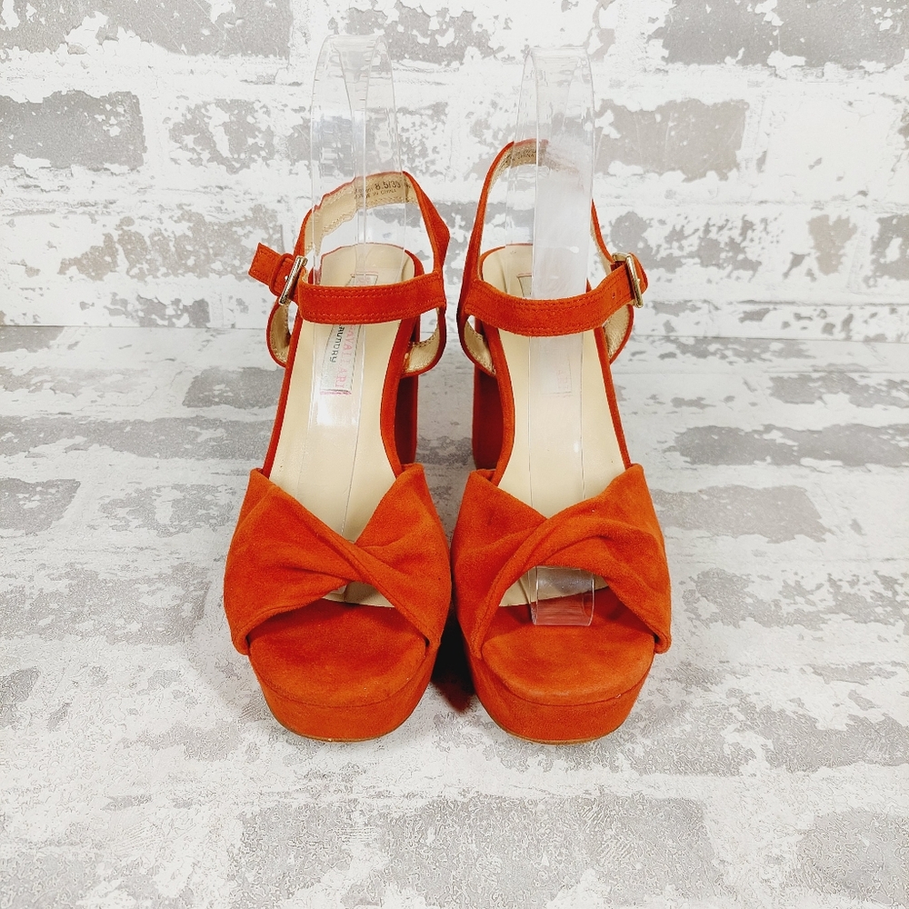 Chinese Laundry Always Platform Ankle Strap Red Heels Sandals W988 - Picture 7 of 13